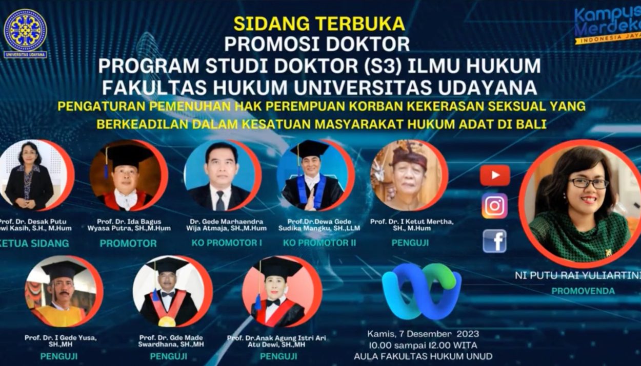 Prof. Dr. Dewa Gede Sudika Mangku, S.H., LL.M. Menguji Mahasiswa Program Doktor Di Fakultas Hukum Universitas Udayana.