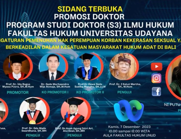 Prof. Dr. Dewa Gede Sudika Mangku, S.H., LL.M. Menguji Mahasiswa Program Doktor Di Fakultas Hukum Universitas Udayana.
