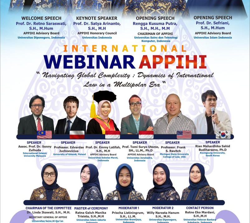 Webinar Internasional “ Navigating Global Complexity: Dynamics of International Law in a Multipolar Era”