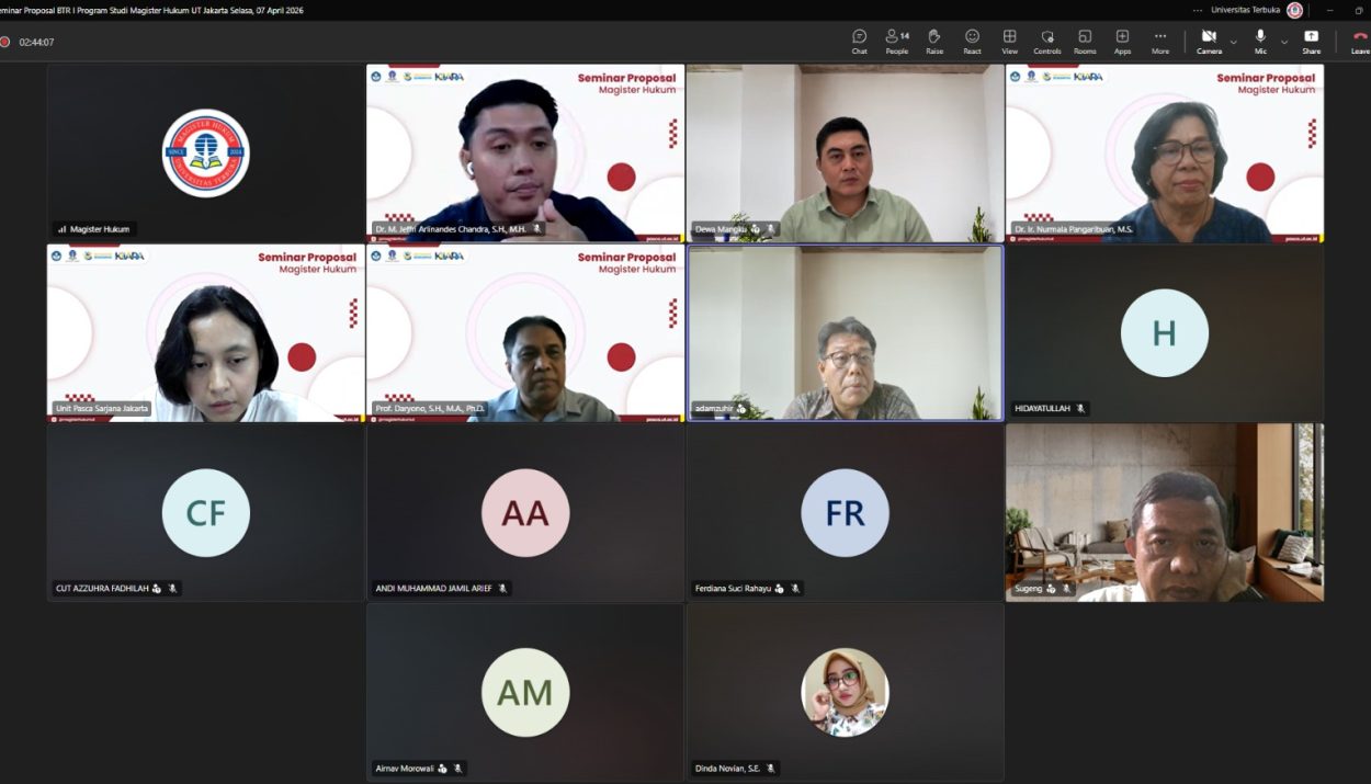 Prof. Dr. Dewa Gede Sudika Mangku, S.H., LL.M. Guru Besar Ilmu Hukum Universitas Pendidikan Ganesha yang sekaligus Wakil Dekan 1 Fakultas Hukum dan Ilmu Sosial (FHIS) pada Hari Selasa, 7 April 2026 melaksanaan Bimbingan Tesis Residensial 1 (BTR 1) dengan menjadi Pembahas Ahli pada Poeira Studi Magsiter Hukum Jakarta